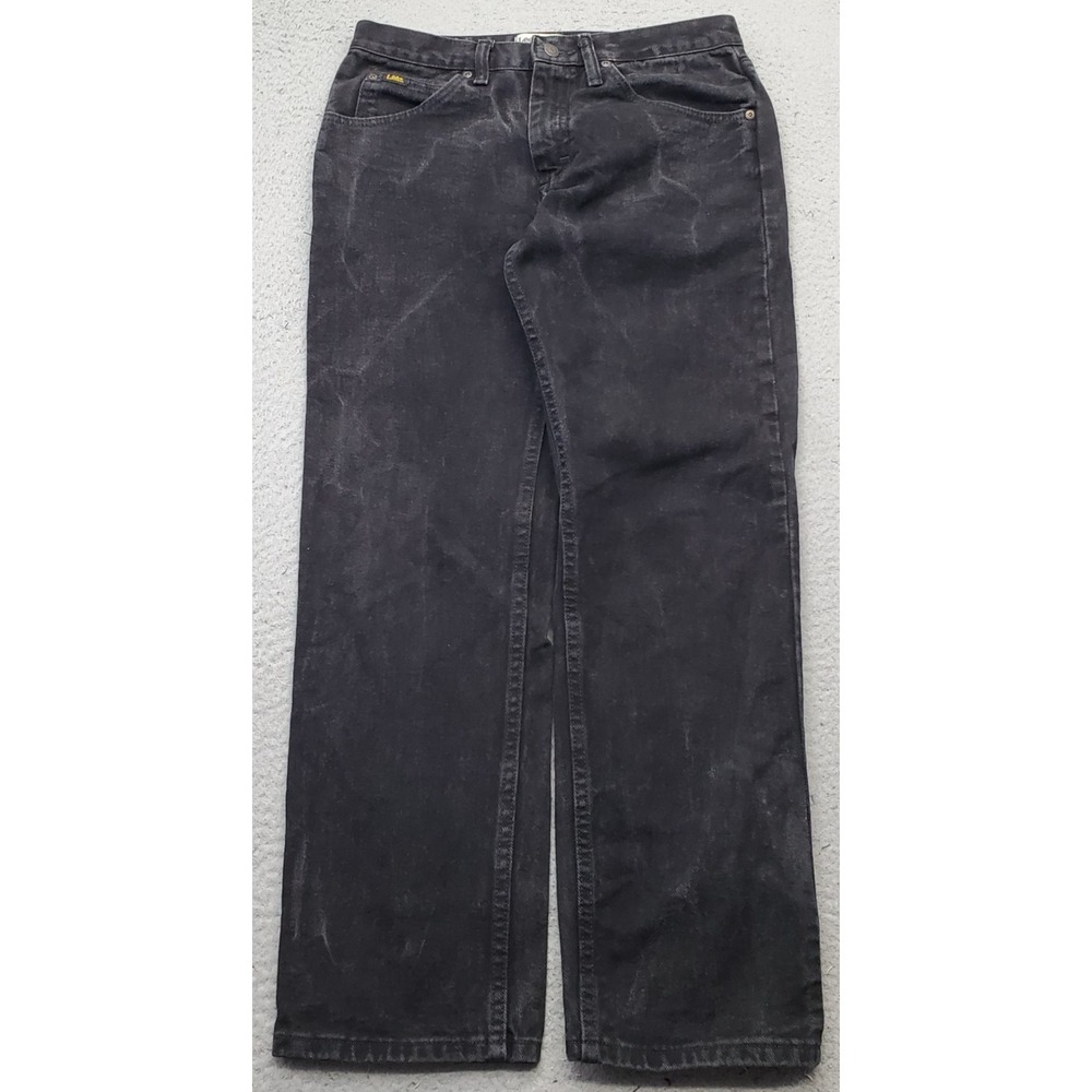 Lee Straight Jeans‎ Womens 31x30 Black Denim Regular Fit Double Stitch 5-Pocket